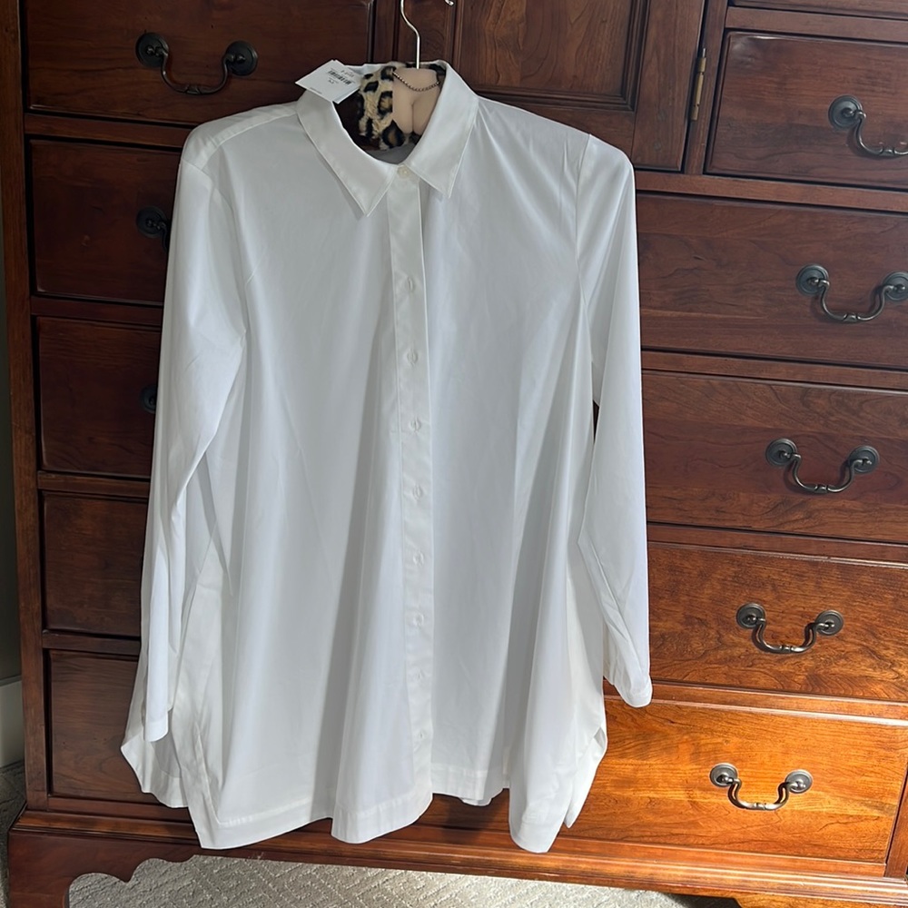 J Jill white button up shirt NWT